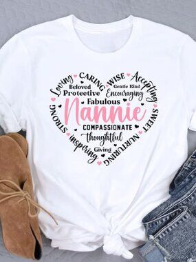 Mothers Day Gift For Nana, Heart Nannie Shirt, Gift For Mom